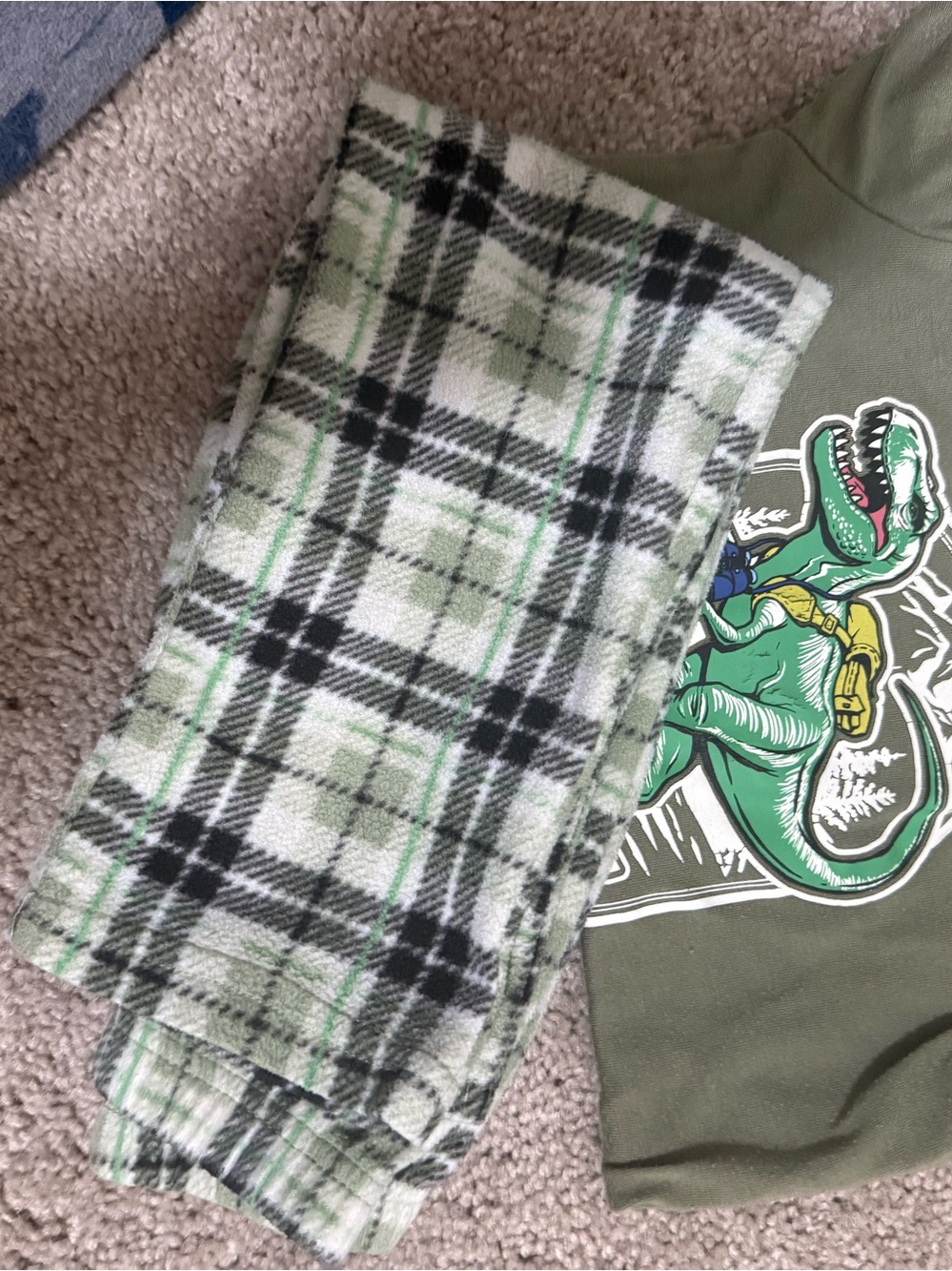 wonder nation Green Plaid Fleece Pajama Bottoms